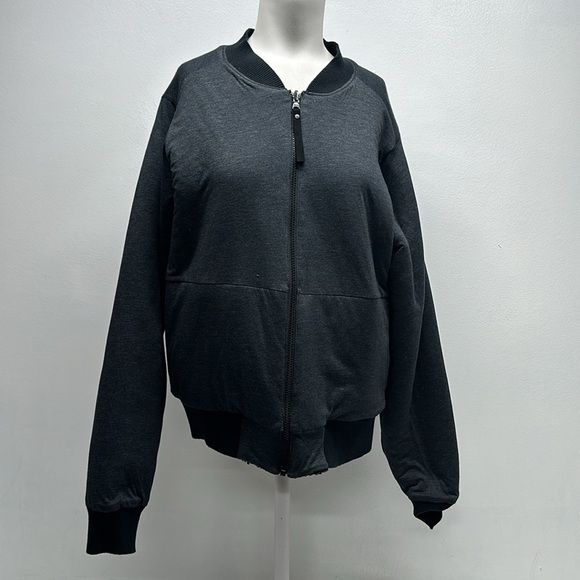 Prana Polar Escape Reversible Bomber Jacket Fleece Coat Black to Gray Size Large - Picture 6 of 9